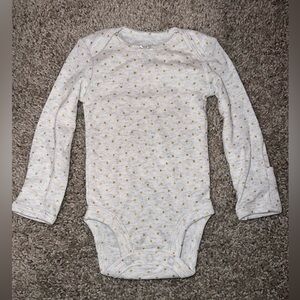 Carter's Gray Bodysuit with Gold Dots